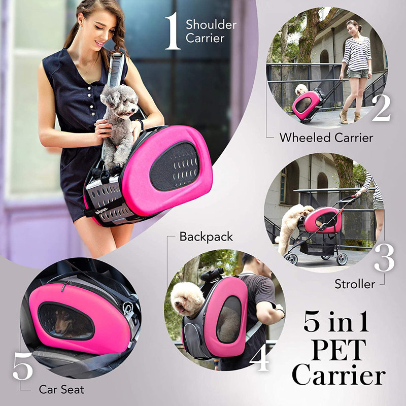 Ibiyaya 5 in 1 EVA Pet Carrier Stroller Reviews Wayfair Canada